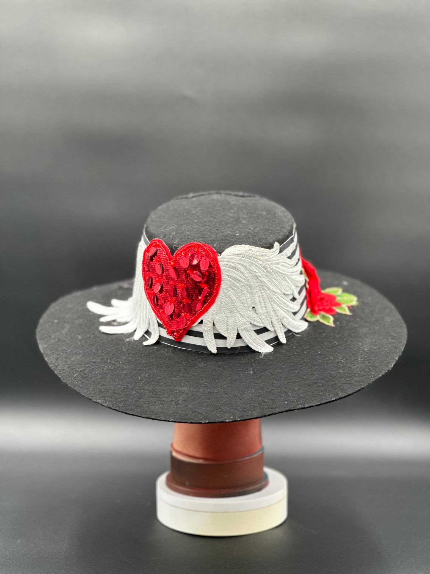 Back view of the Coyoacán Frida Kahlo Hat on a mannequin head, showing the full design and details from the rear.
